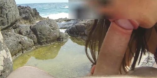 I found her on nudist beach and enjoyed in sounds of waves and dick sucking (AmateurPOV AmateurPOV)