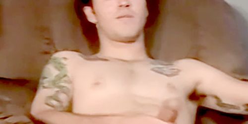 JOE SCHMOE VIDEOS - Young inked dude jacks off and receives blowjob from old man