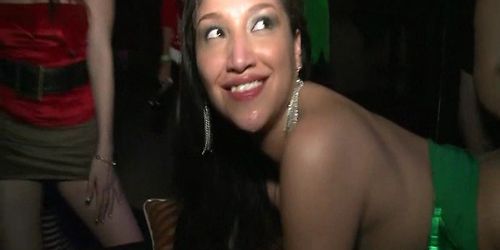 Xmas orgy party with stunning girls eating and fucking dicks