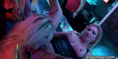 Erotic centerfolds give blowjob and enjoy banging and groupsex