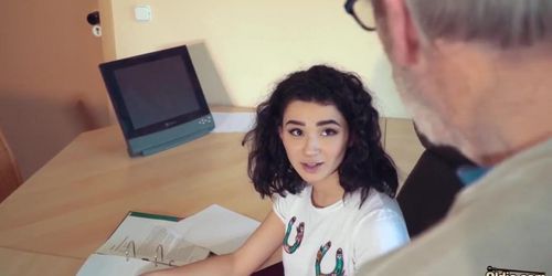 Teen fucks old professor for passing grade