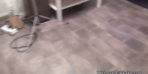 WELOVEBUKKAKE - Fit black girl in glasses gets her face plastered