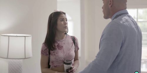 Stepdad lectures humiliated teen as she wets herself (Kendra Spade)
