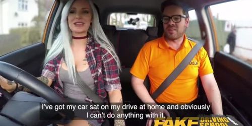 Fake Driving School Busty goth learner in anal and sex toys lesson finale (Alexxa Vice, Ryan Ryder)
