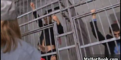 The fucking continues as the whole cell full of Eu (Krystal Boyd, Melena Tara, Valentina, Wendi White)