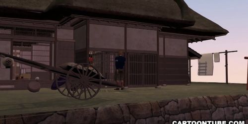 Sexy 3D cartoon Asian babe eaten out and fucked