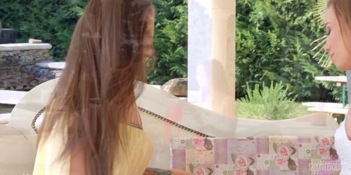 Hot lesbian lovemaking by Sapphic Erotica with Capri Anderson and Angelina Brill in Check My Dress