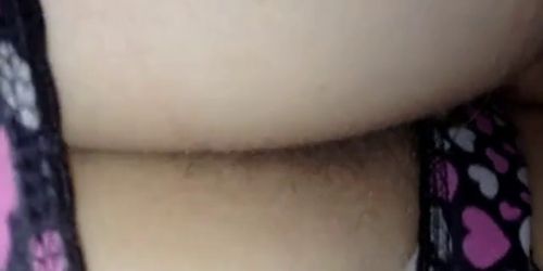 Playing with my wifes hairy asshole
