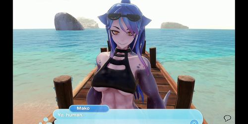 Monster Girl Islandtraining with Mako the Shark Girl - Mako Scene 2 Build2