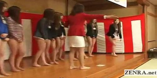 Subtitled bottomless Japanese embarrassing group game