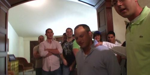 College teens gets teabagged for initiation