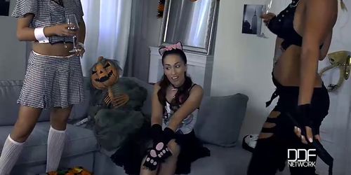 Milf Vs Babysitter - A Hardcore Foursome Halloween Fuck Off (Cherry Kiss, Kai Taylor)