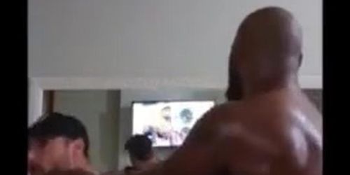 White jock wearing thong fucked hard by BBC!