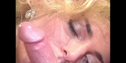 Sexy BLONDE blowjob & cum swallow after fucking - VINTAGE HD she finishes the job - let her finish