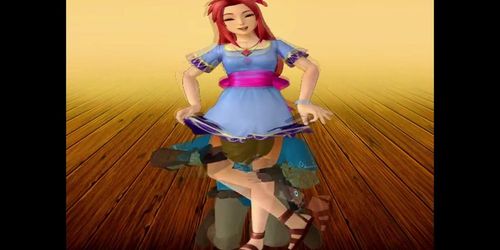 Zelda Reverse Ryona RPG game: Celia puts Link to sleep (Femdom Headscissors) (Samantha Star)
