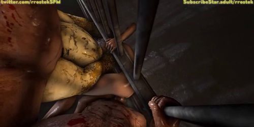 Lara Croft fucked brutally in every hole in Prison 3D Animation (Jamie Lee, Lara Craft)