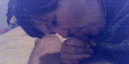Granny sucks boyfriend cock