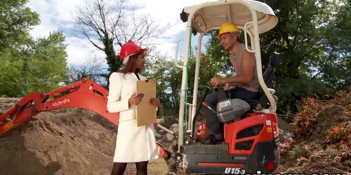 VIXENX - Sexy Latina inspector Kaita outdoor anal sex