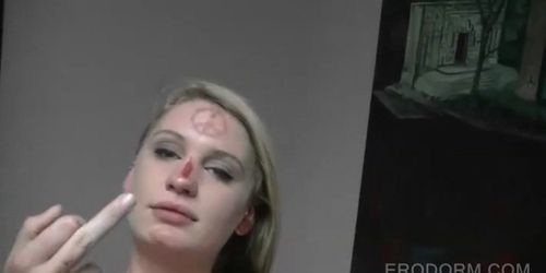College sluts playing hot sex games in dorm room gangbang