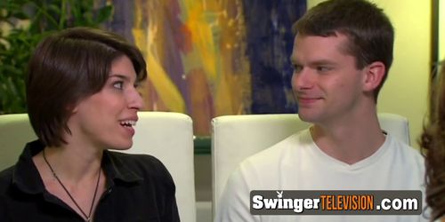 Daniel is getting a good blowjob from two slutty nurses in a wild swinger party