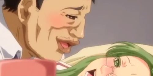 Hardcore Chubby Anime - Green-haired Anime Girl Drilled by Fat Man - Tnaflix.com