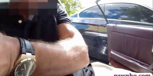 Skinny blonde bimbo nailed by pawn man at the pawnshop - video 1
