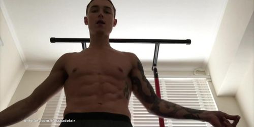 Sexy Bi Muscle Stud Underwear Bodyweight Workout Hot Hunk Pumping, Flexing, Teasing Through Workout