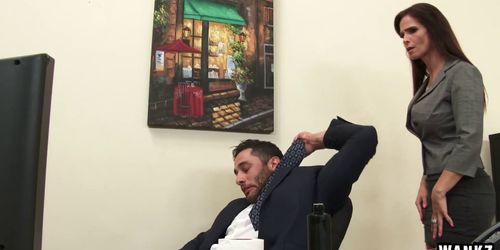 Sexy milf boss Syren De Mer exploits employee for cock hd (Syren Demer)