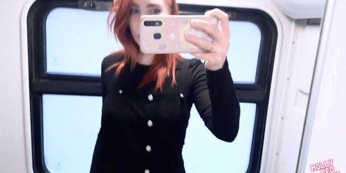 Girl PISSING on a Train ( Masturbation in a Public Toilet )?MollyRedWolf (A. Train)