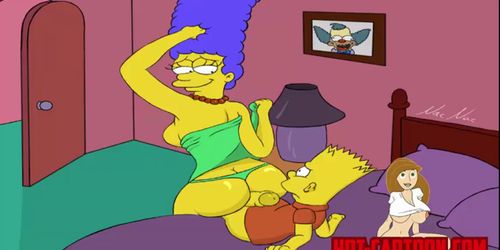 Simpsons Spanking Cartoon - Cartoon Porn Simpsons porn Marge screw his son Bart - Tnaflix.com
