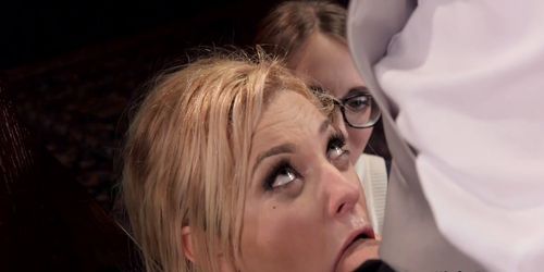 Blonde teaches anal sex young slave (Bailey Blue, Dahlia Sky, Nickey Huntsman, Xander Corvus)