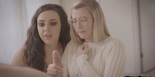 Mean stepbro was able to fuck Carolina and her teen BFF Whitney (Carolina Sweets, Lucas Frost, Whitney Wright)