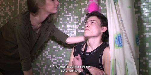 Make Him Cuckold - Cuckolded in a bathroom (Evelyn Carson)
