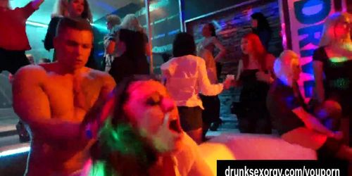 Horny party sluts gets fucked in public