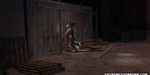 Shaved 3D Toon Babe Gets Fucked Rough By A Monster
