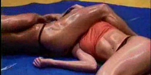 Matrock oil wrestling - Jake Mason and Sonia Saunders