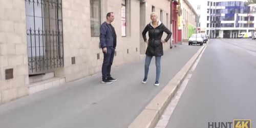 HUNT4K. Blonde picked up by man who wanted to help her financially