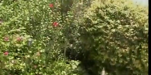 Blonde Woman's Beautiful Body Beckons in the Garden to be Fertilized by the Circumcized