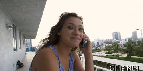 Teen plays with enormous dildo - video 6
