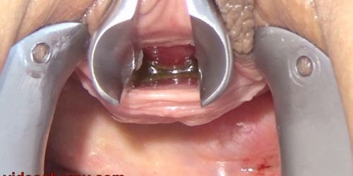 Mature Wife Masturbate Pee hole with brush and Chain into Urethra