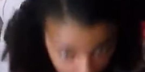 Teen swallows nut while her boyfriend in the shower