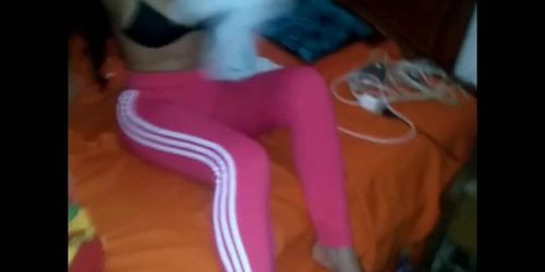 My teenage stepcousin gets naked in my room and I record it without her knowing it. Hidden Camera