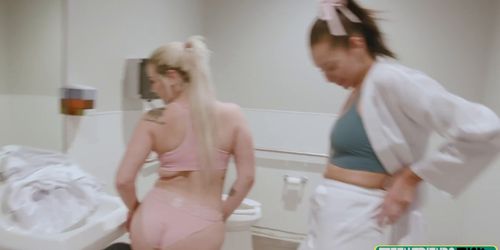 Olivia Grey, Abigail Peach, Bella Rolland In Karate Hottie Win Senseis Long Shaft