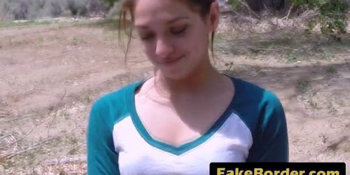 Nasty brunette slut getting slammed on the bored by a horny agent