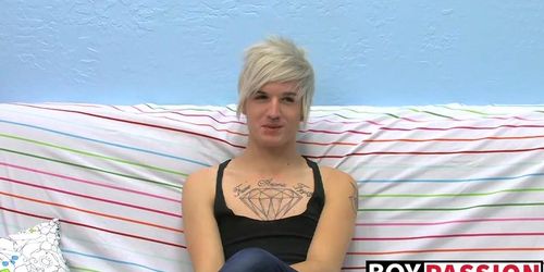 BOY PASSION - Tattooed smooth teen Austin moans during hot masturbation (Austin Drake)