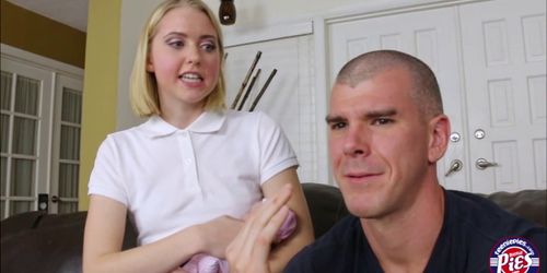 Chloe and her Innocent blonde tight crack got filled