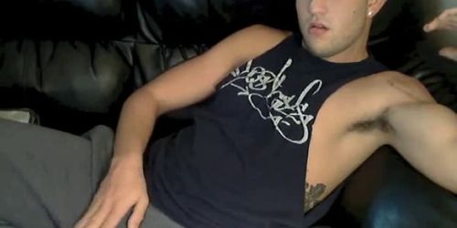 Hunk masturbates and cums