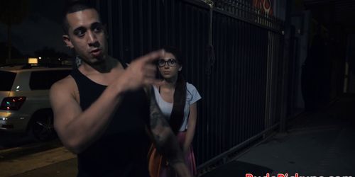 Real stranded teen hardfucked in public