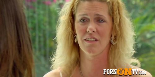 Pool party with a girl with hot tits makes swingers horny enough to get in a big orgy
