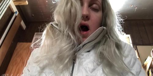 Snow Bunny Sits on Daddy's Lap and Makes Him Cum Twice in Her Tight Grippy Pussy
